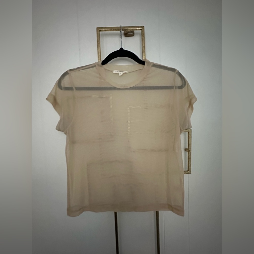 Beige mesh top
